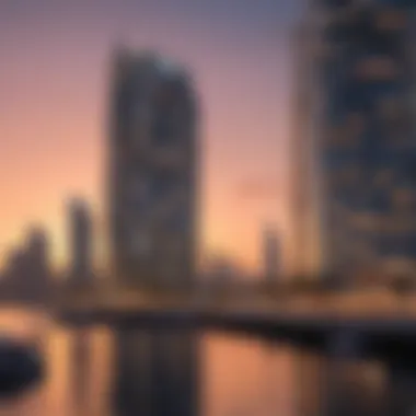 Marina Quays West Tower at Sunset A stunning view of Marina Quays West Tower at sunset