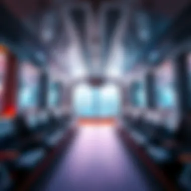 Interior of the Marina Towers Tram Station highlighting its sleek design and amenities