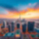 Panoramic view of Media City Dubai skyline