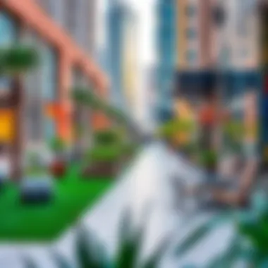 Outdoor Space in Media City A vibrant outdoor space in Media City with green areas and seating.