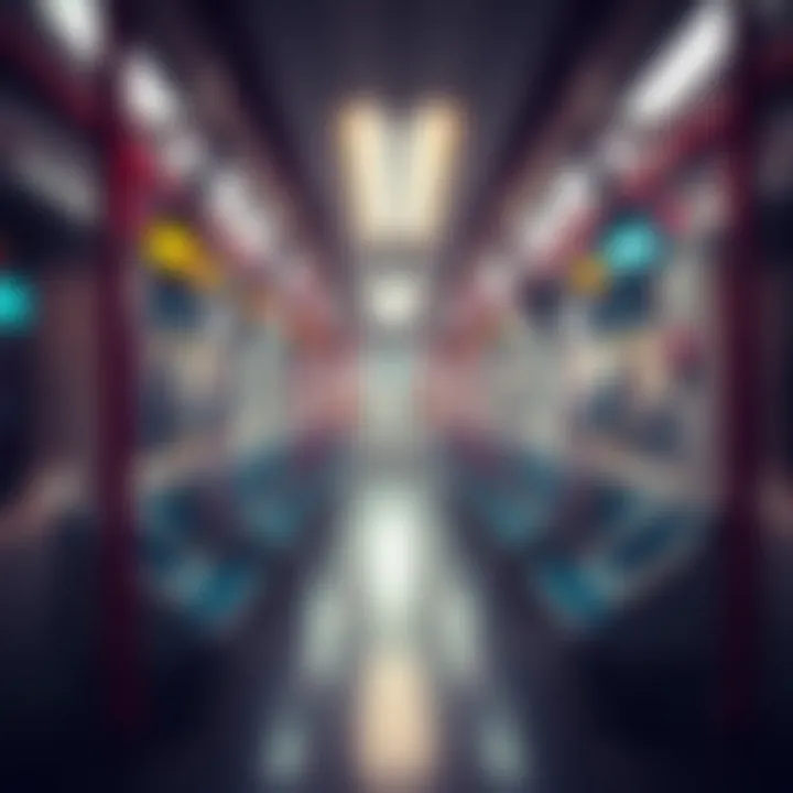 Modern interior of a metro train in Dubai