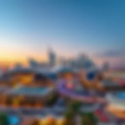 Panoramic view of Meydan skyline showcasing modern architecture