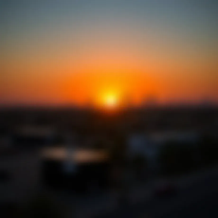 Stunning sunset illuminating the Mirdif skyline