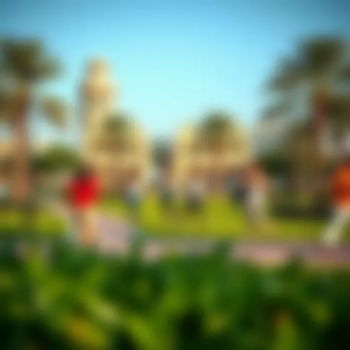 Visitors engaging in a fitness activity in Mishrif Park