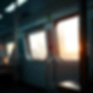 Interior of a modern metro train