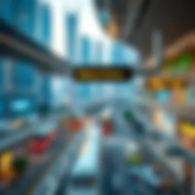 Map showcasing metro routes around Silicon Oasis