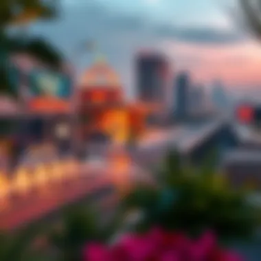 View of Silicon Oasis with metro station in the background