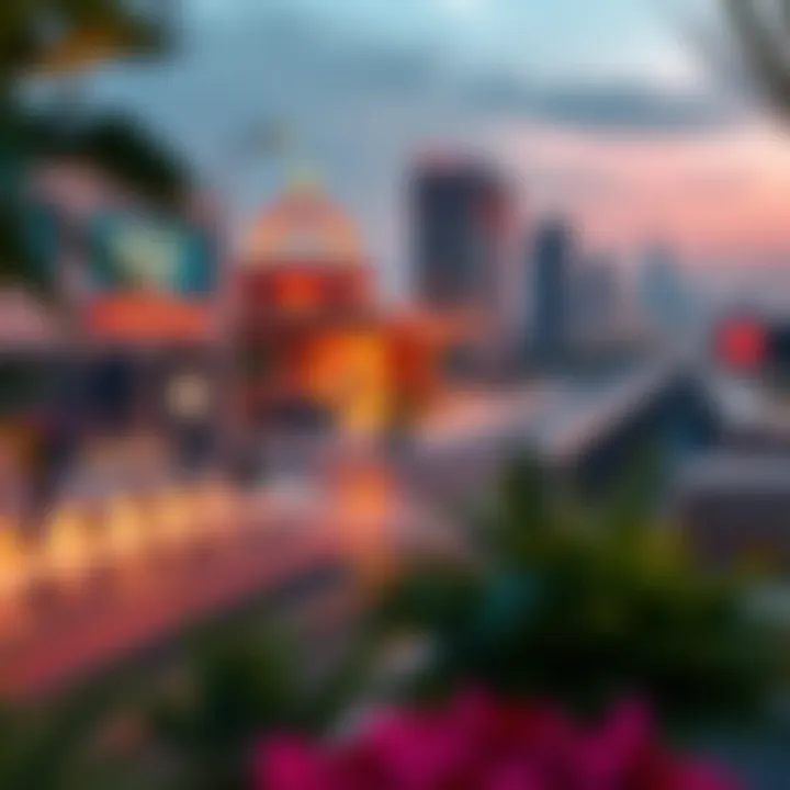 View of Silicon Oasis with metro station in the background