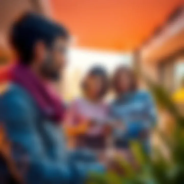 Parents Exploring Nursery Choices Parents engaging in discussions about nursery options