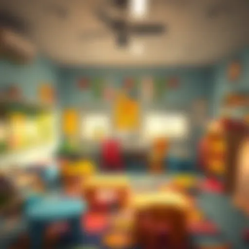 A vibrant nursery classroom filled with educational materials