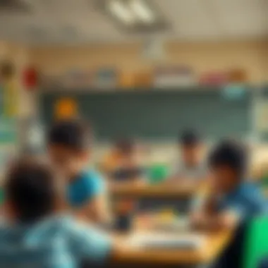 Classroom environment depicting engaged children in learning activities.