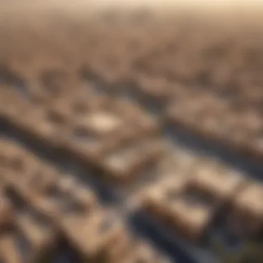 Aerial view showcasing Oud Al Muteena's urban landscape