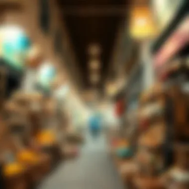 Vibrant local market in Oud Al Muteena filled with cultural artifacts