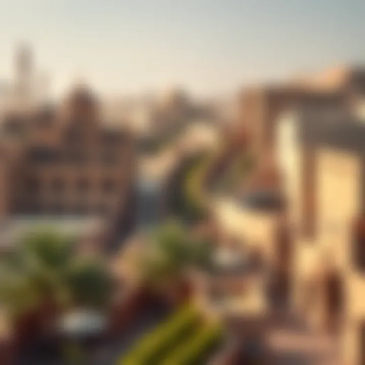 Scenic view of Oud Al Muteena showcasing its unique architecture