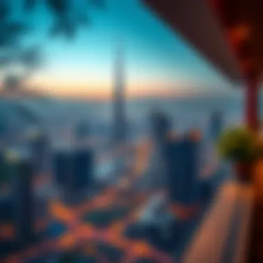 Panoramic view from the terrace overlooking Dubai