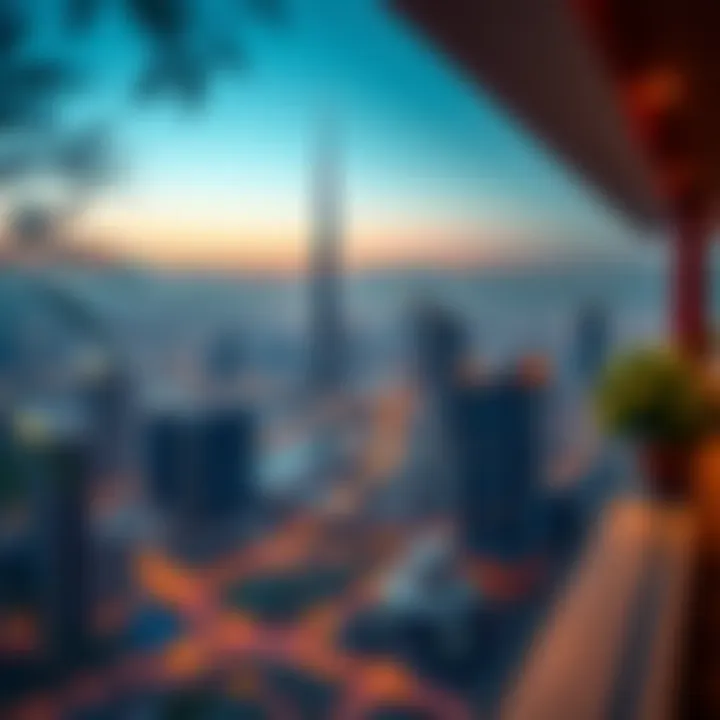 Panoramic view from the terrace overlooking Dubai
