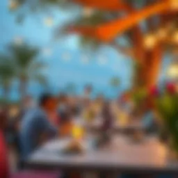 Scenic outdoor dining setting at a picnic restaurant in Jebel Ali