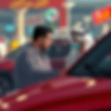 Negotiation Techniques in Car Deals An illustration of negotiation techniques in a car deal.