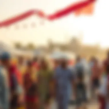 Cultural interactions at a community event in Ras Al Khor