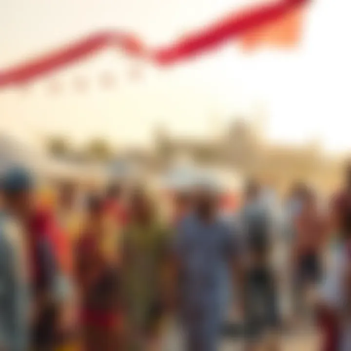 Cultural interactions at a community event in Ras Al Khor