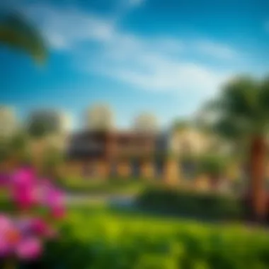 Vibrant park within Remraam, featuring lush greenery and recreational spaces
