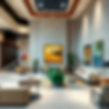 Stylish Lobby with Local Artwork Stylish lobby area of Rove Hotel Al Jafiliya decorated with local artwork