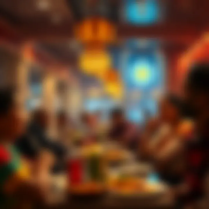 Customers enjoying a meal at Saravana Bhavan, capturing the essence of dining experience.