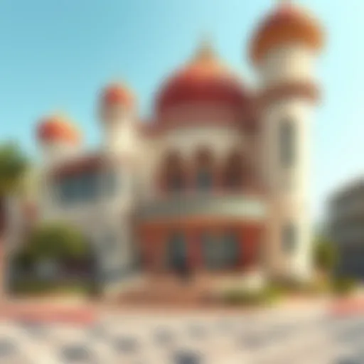 A panoramic view of Sarhad Darbar's exterior showcasing its architectural elegance
