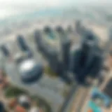 Aerial View of Sheikh Mohammed Bin Rashid City Aerial view of Sheikh Mohammed Bin Rashid City showcasing its vast layout and modern architecture