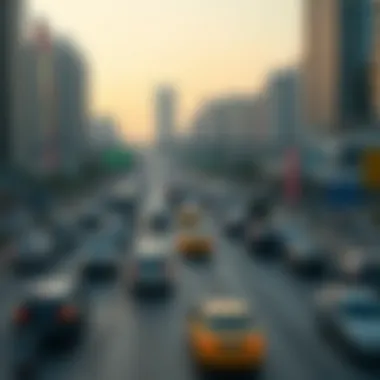 Traffic Flow on Sheikh Zayed Road Traffic flow on Sheikh Zayed Road during peak hours