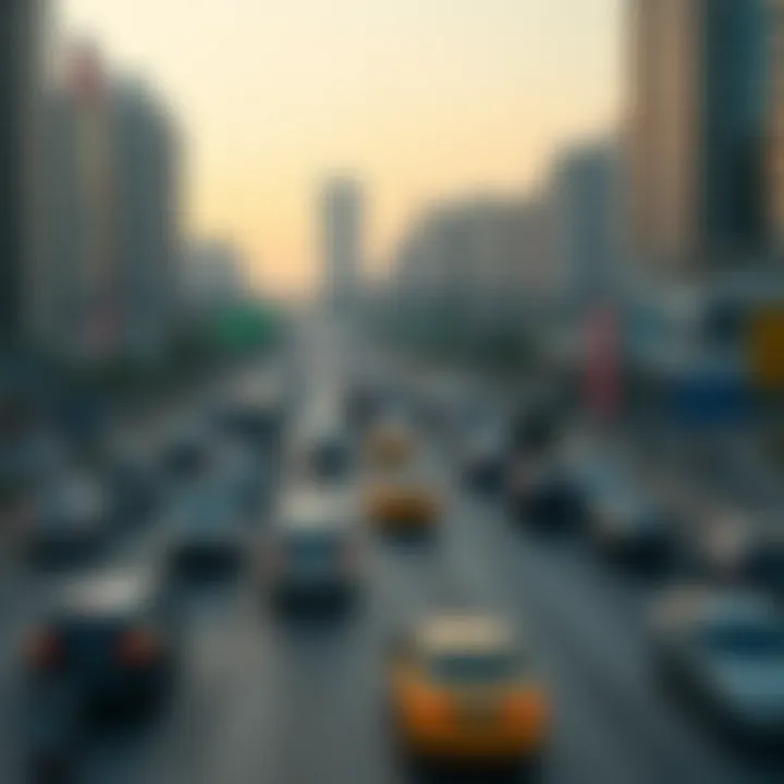 Traffic Flow on Sheikh Zayed Road Traffic flow on Sheikh Zayed Road during peak hours