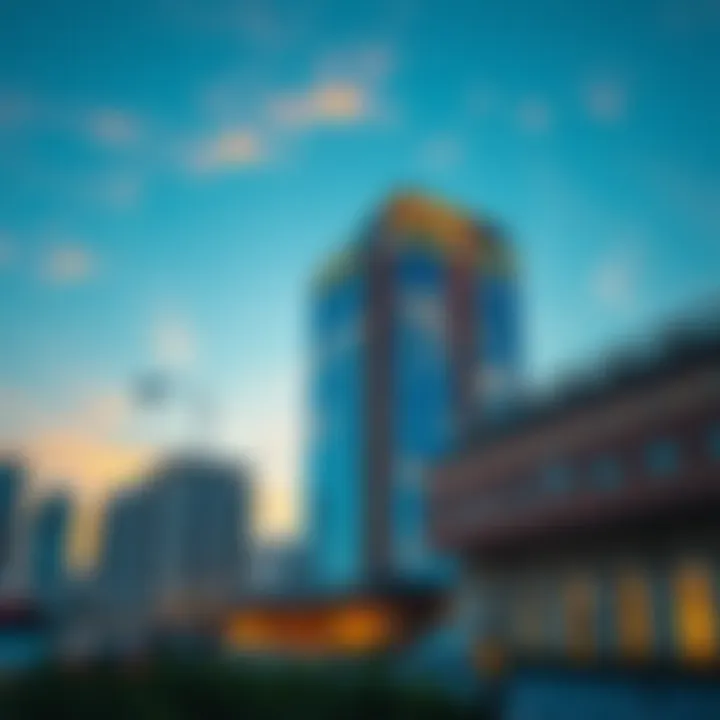 Stunning view of Silicon Oasis Building at sunset