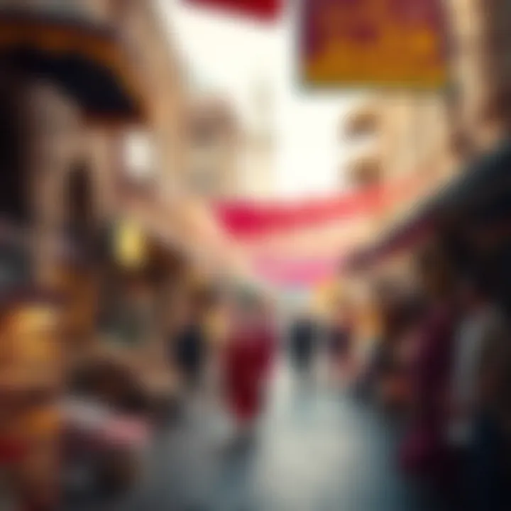 Vibrant traditional market scene in Souq Al Madina