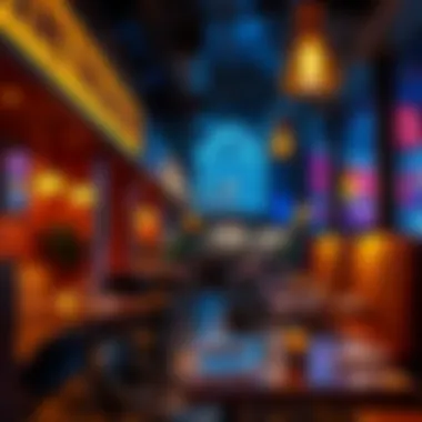 Cozy and Inviting Dining Ambiance Cozy dining atmosphere with ambient lighting and stylish decor