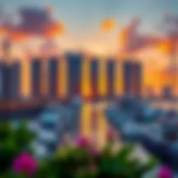 Stunning view of The Address Marina at sunset