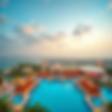 A panoramic view of Al Nasr Swimming Pool showcasing its design and surroundings