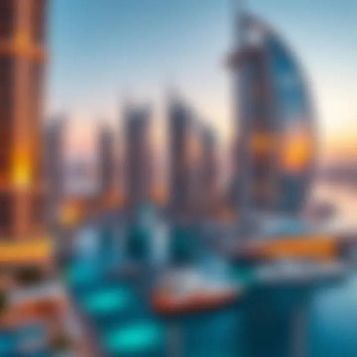 Panoramic view of Dubai Marina showcasing luxury living