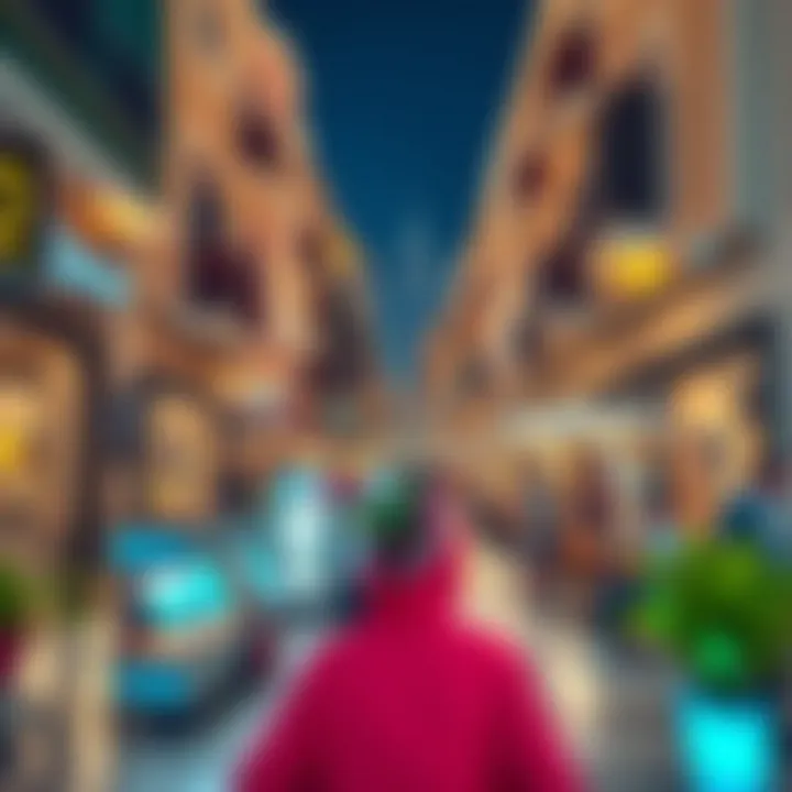 Vibrant streets of Jumeirah with local cafes and shops