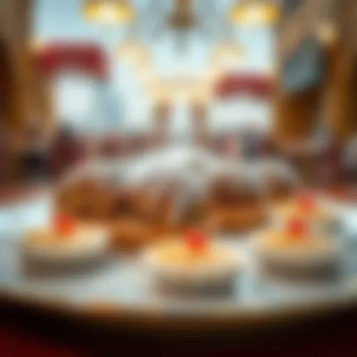 Elegant display of warqa pastry