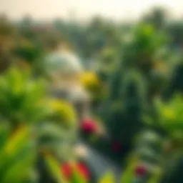 Lush green landscape of Discovery Garden