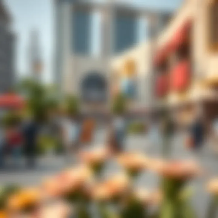 Cultural events taking place at a town square