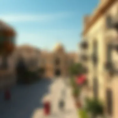 Historical architecture surrounding a town square