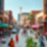 Vibrancy of Urban Life in Town Squares A vibrant town square bustling with diverse activities