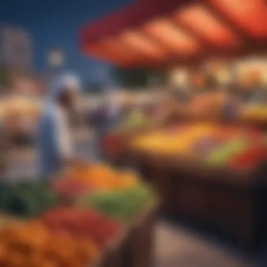 Vendor-Customer Interaction in Ras Al Khor Vendors engaging with customers in the market