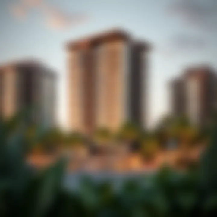 Modern residential buildings showcasing contemporary architecture in The Greens