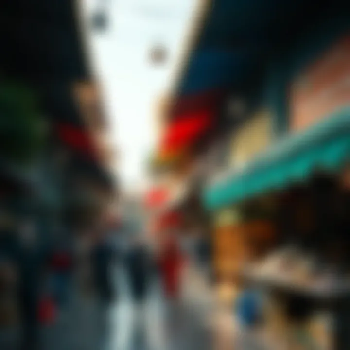 Vibrant marketplace atmosphere with local vendors