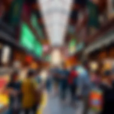 Visitors enjoying diverse shopping experiences