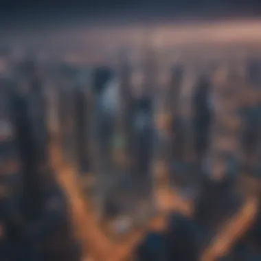Dazzling JLT Skyline A stunning aerial view of the Jumeirah Lake Towers skyline showcasing modern architecture
