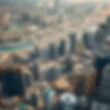 Aerial view showcasing the sprawling urban landscape of Dubai