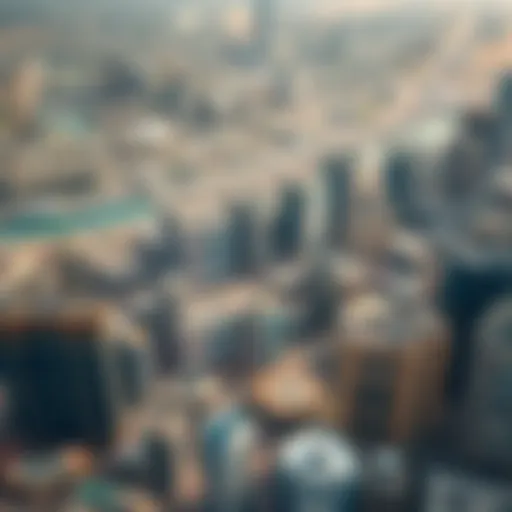 Aerial view showcasing the sprawling urban landscape of Dubai